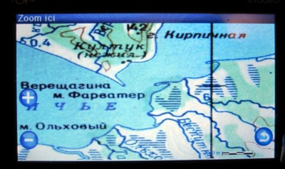 La carte du Kamtchatka sur l'Evadeo, en zoomant sur un point de la carte