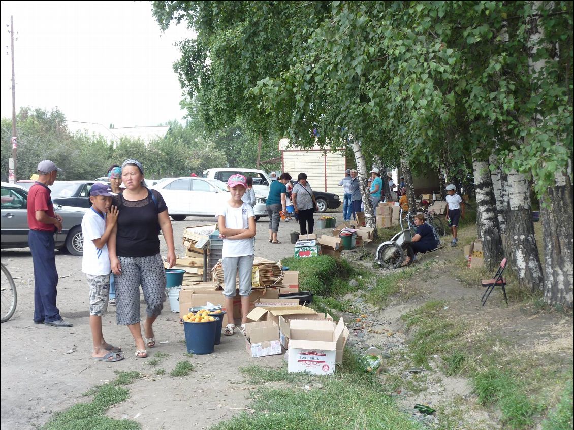 Jour de marché. La saison des abricots bat son plein