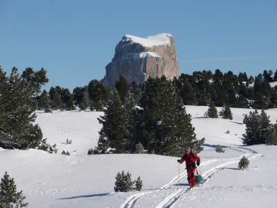 Le Mont-Aiguille qui émerge au-dessus de la forêt Le Mont-Aiguille qui émerge au-dessus de la forêt