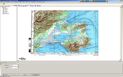 Calibration d'une carte via le logiciel Compe GPS Land : sélection de deux points dont on connait les coordonnées
