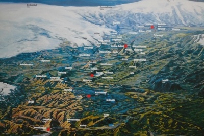 Affichage à Landmannalaugar : la vue de l'ensemble du Trek du Laugavegur