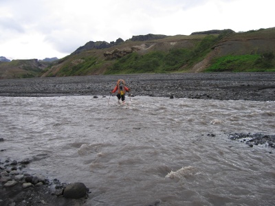 Trek Landmannalaugar-Thorsmörk : Laugavegur étape 4, le dernier gué avant Thorsmork