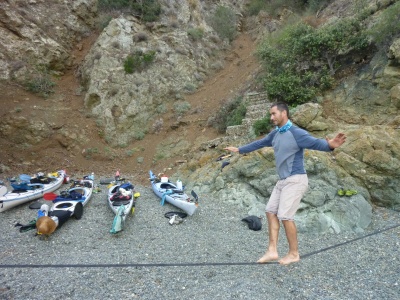 LA petite slack sur la plage