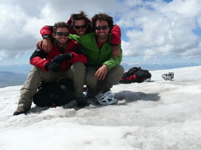 L'équipe Xridair, Jojo, Martin et Fred, Mongolie, été 2010
