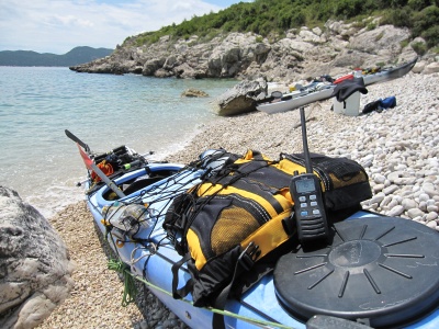 VHF étanche utilisée en kayak de mer