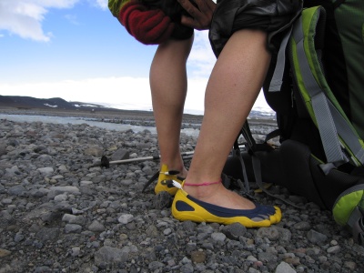 FiveFingers pour traverser les rivières (Islande)