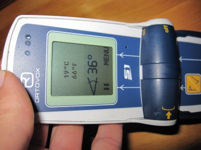 Mode calcul de l'inclinaison de la pente et température Mode calcul de l'inclinaison de la pente et température