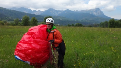 Vol rando parapente avec la Flashpoint jacket : après l'atterrissage !