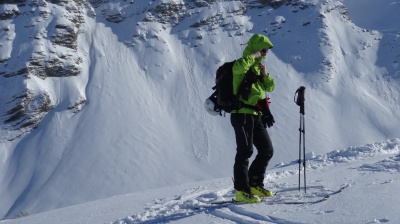 Ski de rando avec la veste Alpha FL