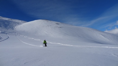 Ski de rando avec la veste Alpha FL