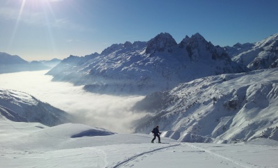 La Blow Shell Jacket à ski de rando dans le massif du mont Blanc