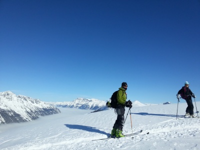Veste Lafuma Peak Neo Shell à ski de rando dans le massif du mont Blanc