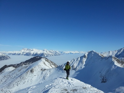 Veste Lafuma Peak Neo Shell à ski de rando dans le massif du mont Blanc