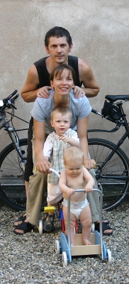 Voyage à vélo Pekin Strasbourg cyclo famille, 2 enfants