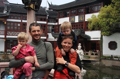 Voyage à vélo Pekin Strasbourg cyclo famille, 2 enfants