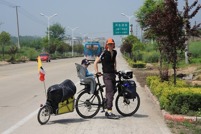 Voyage à vélo Pekin Strasbourg cyclo famille, 2 enfants