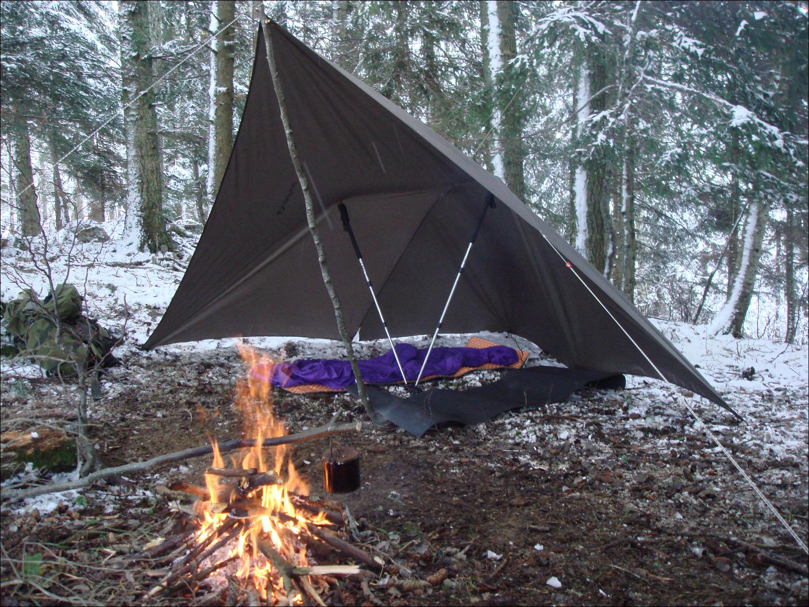 clip oeillet pour tarp et bache CAO montage abri survie bivouac léger