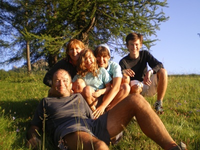 La petite famille au col de Pré Fromage (2146m), Queyras