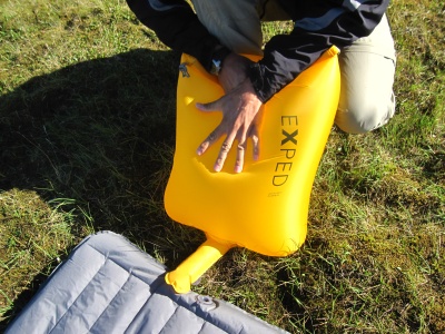 Gonflage du matelas avec le Schnozzel Pumpbag