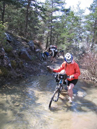 Traversée rivière vélo