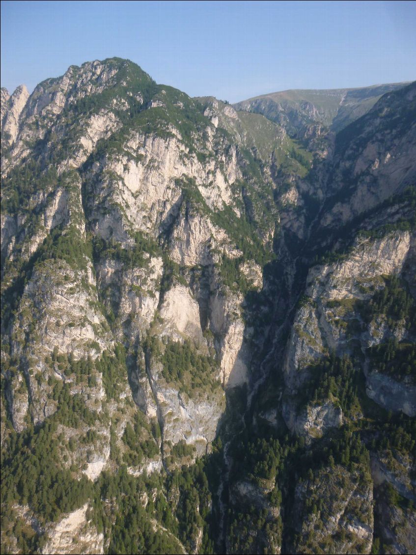 La gorge de montée, vue d'en haut