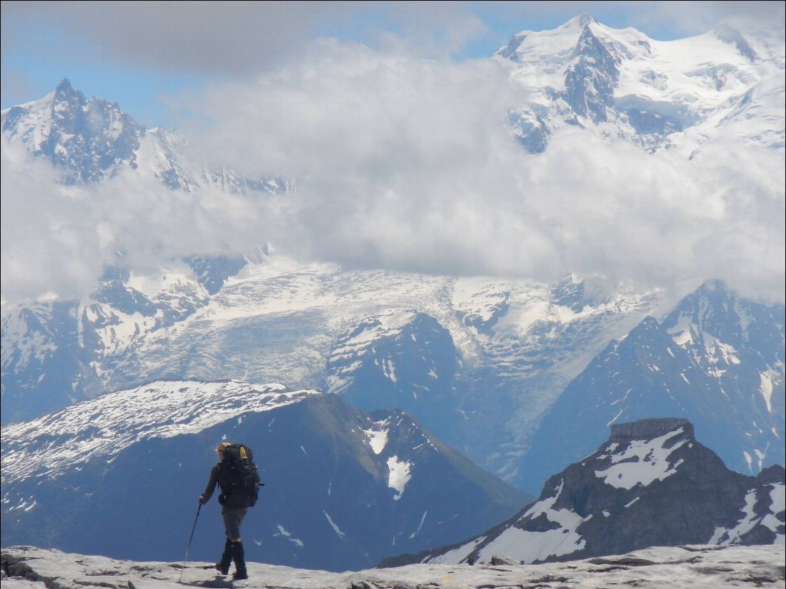 Pierre avec le Mt Blanc en arrière plan.