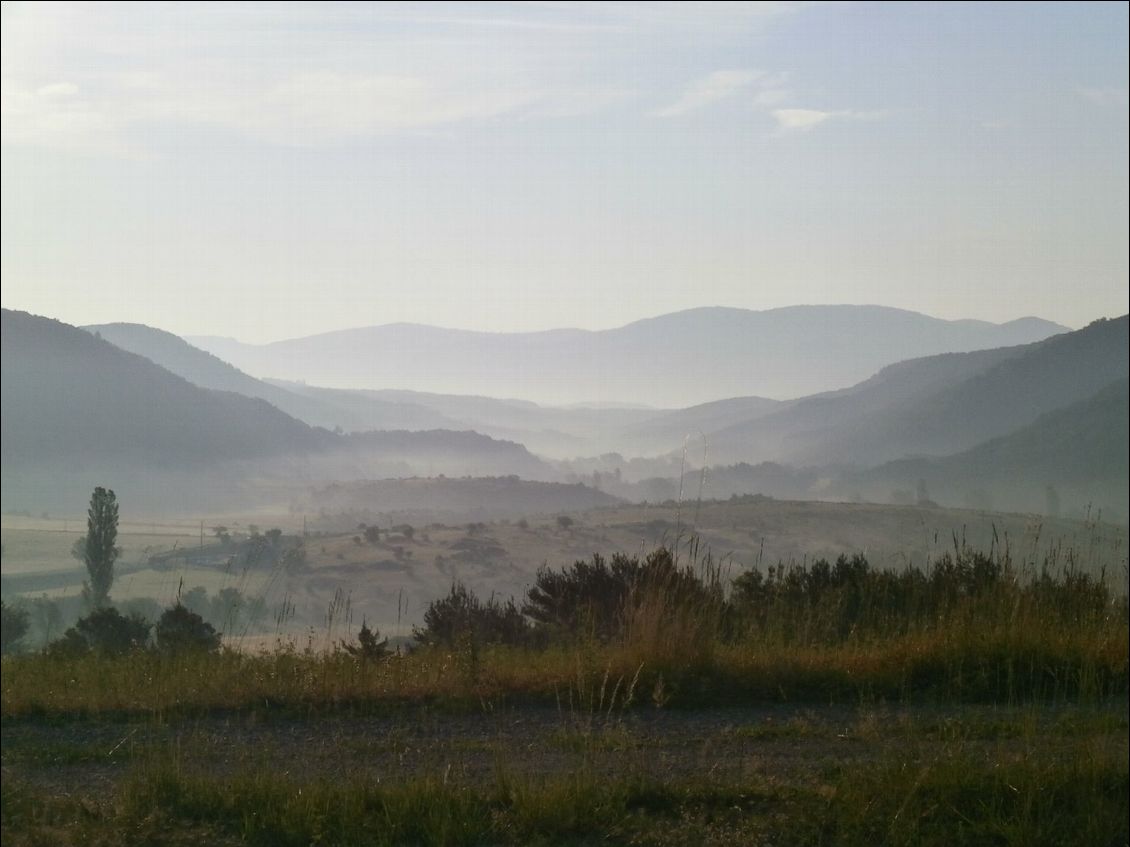 Fraîcheur du petit matin. J'en profite! Je sais qu'elle ne va pas durer.