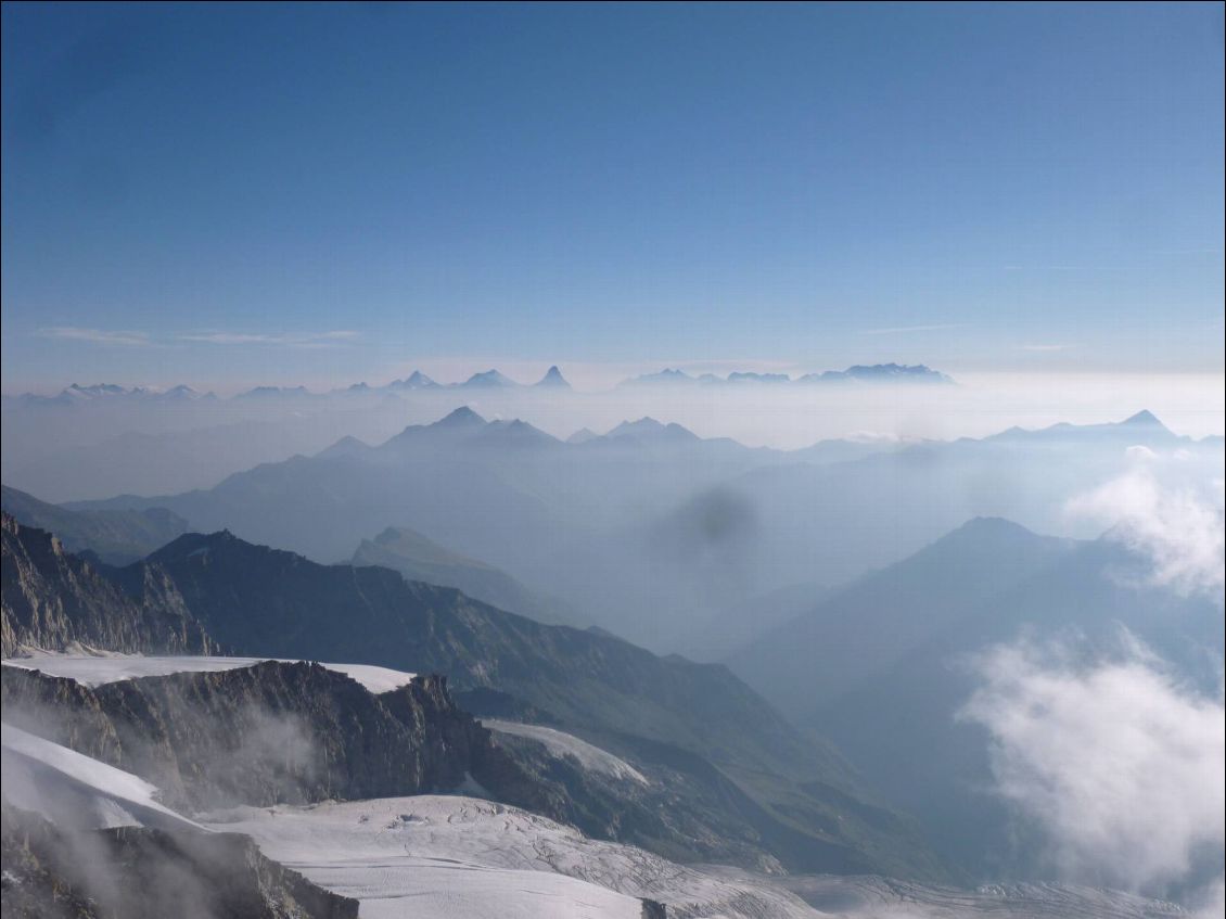 Vue vers l'Est et le chemin parcouru