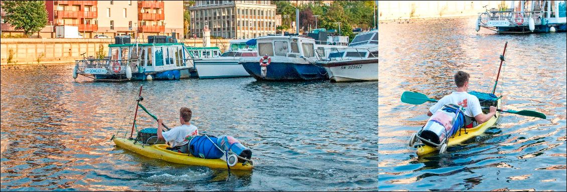 Un kayak bien chargé.