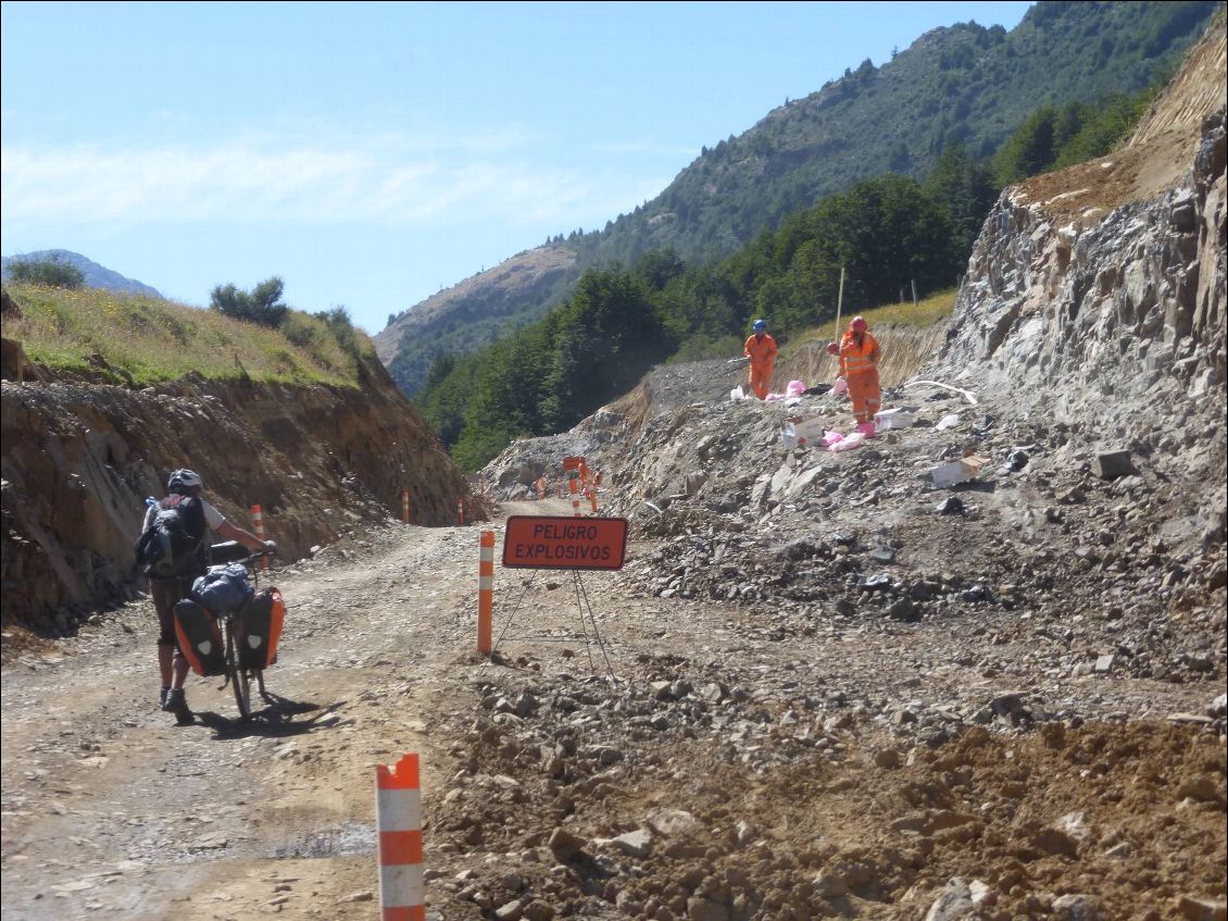 Début de la zone travaux. pas facile de rouler...