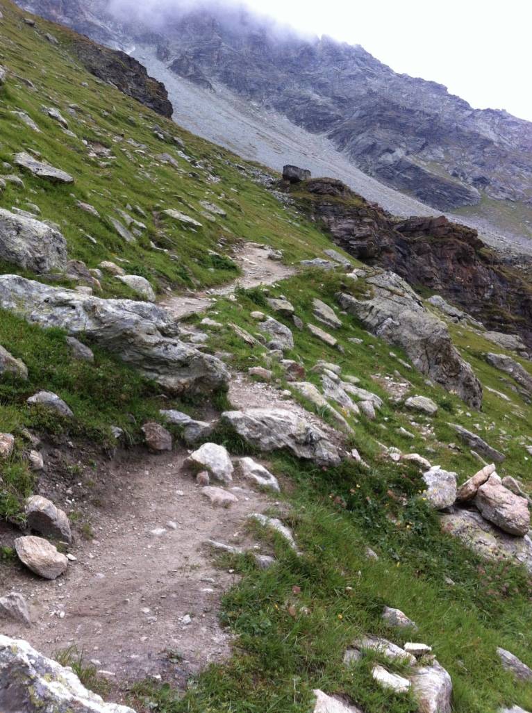 début du sentier vers le col