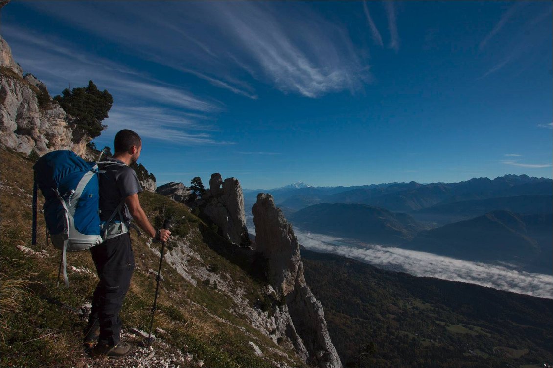 Les aiguilles, juste avant de monter dans le couloir avec le ressaut en escalade.