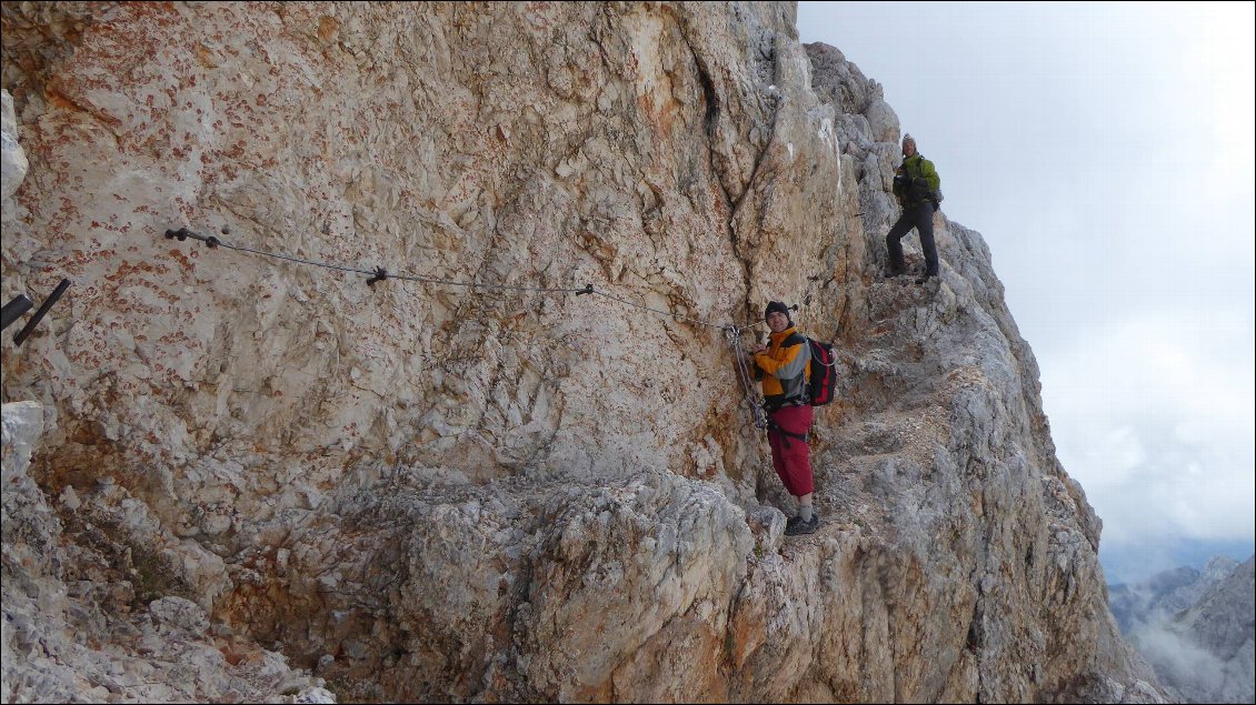 Passage expo sur l'arête W du Triglav