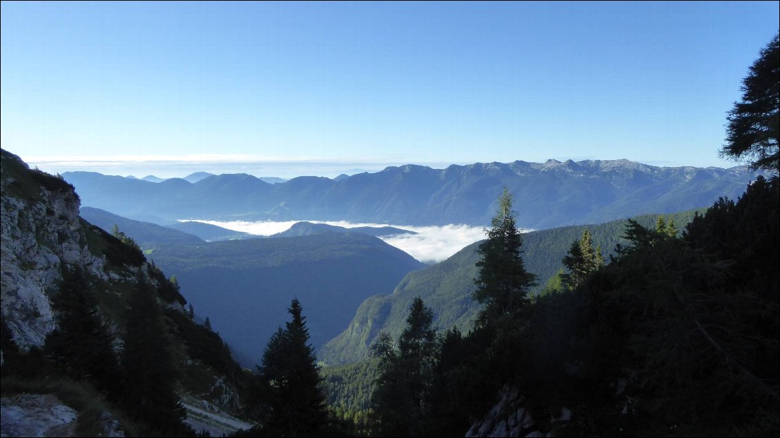 Vue vers le lac de Bohinj