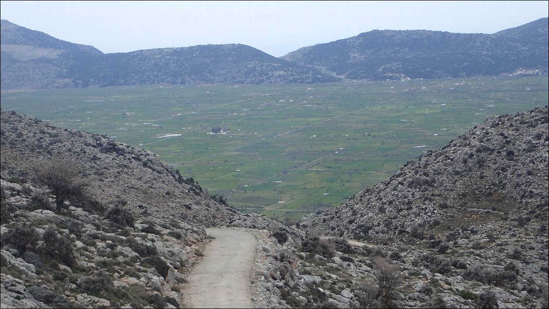 Le Lasithi plateau, espace immense pour l'agriculture.