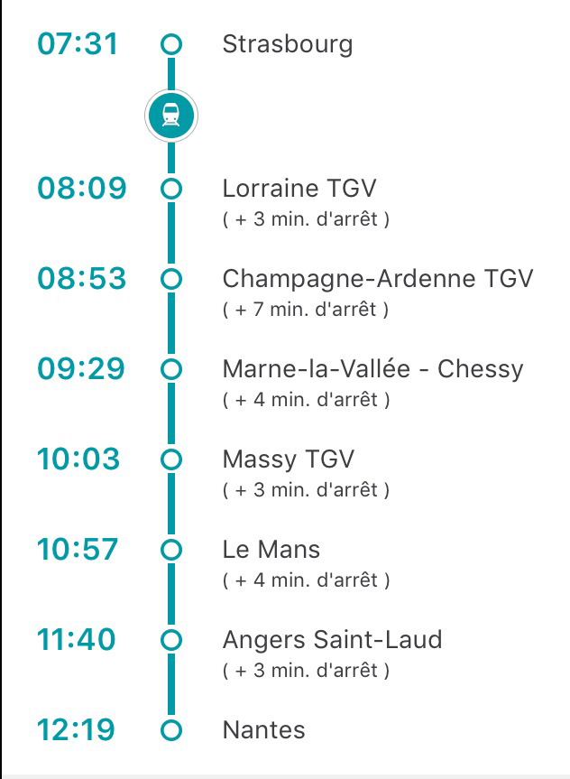 Il manque le trajet Hindisheim -Strasbourg et Nantes - Saint Nazaire