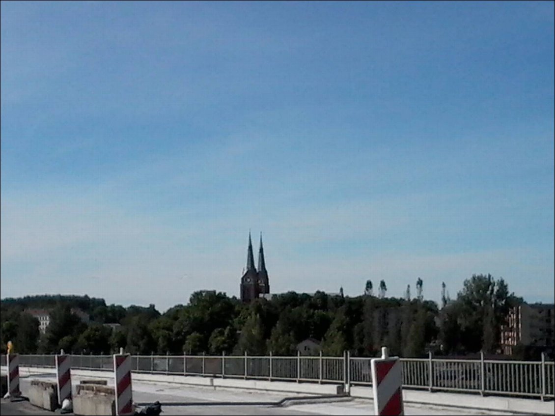 Jurbarkas, depuis le pont qui enjambe la Nemunas (ou Niemen)