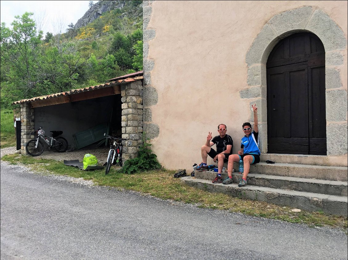 Pause casse-croûte à Majastres