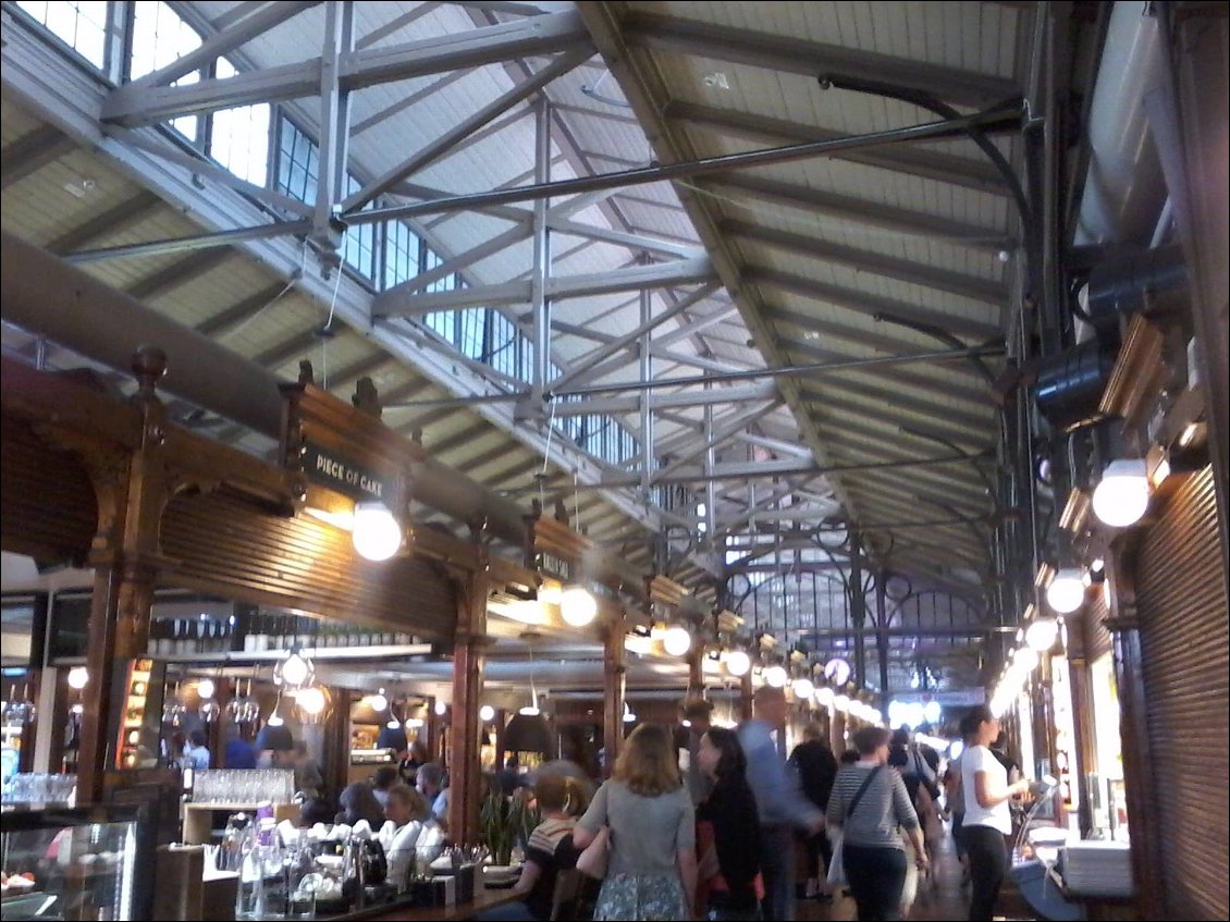 Inside the market.