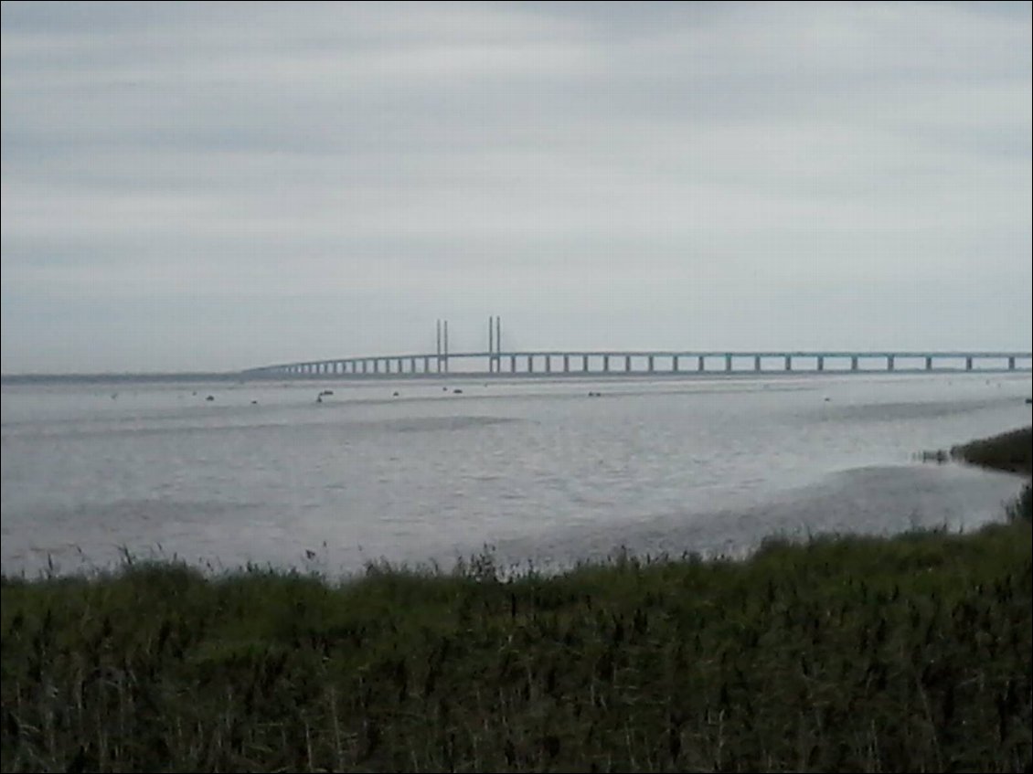 Le pont de Malmo, avec Copenhague en face.