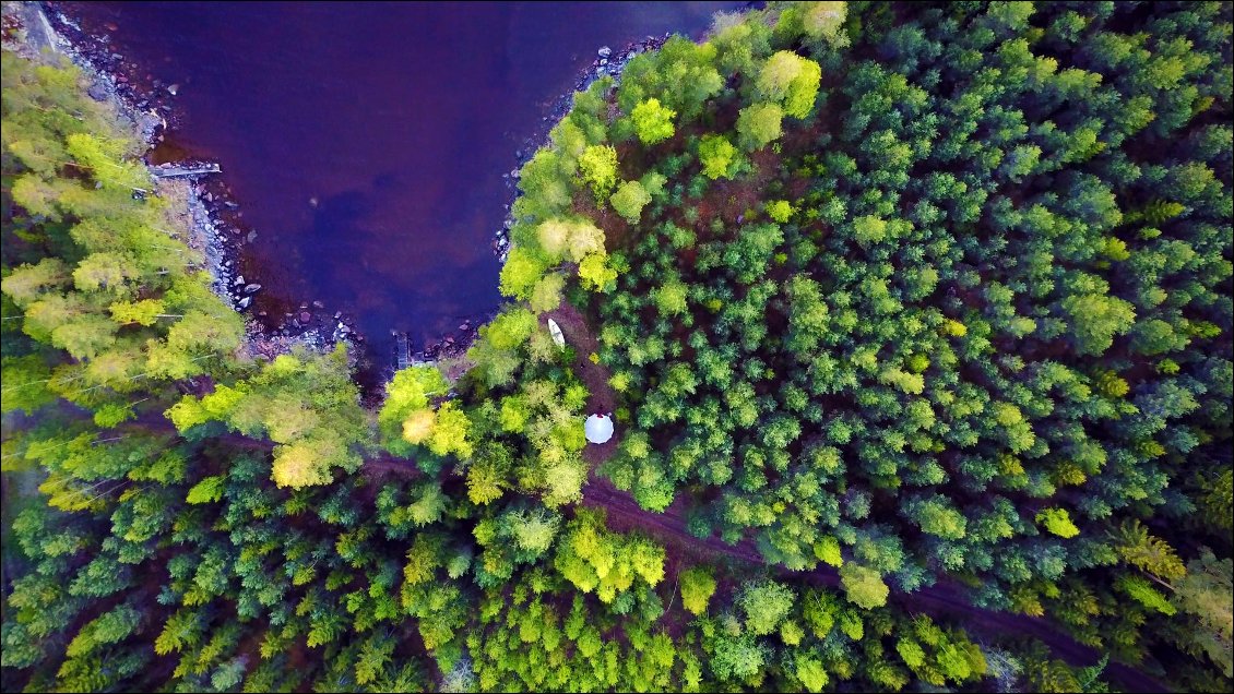 On pourrait se croire tranquille sur ce chemin forestier qui sert pour la mise à l'eau des barques,