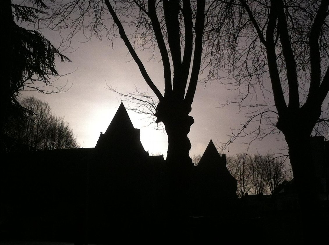 Le château de Pontivy, en contre-jour