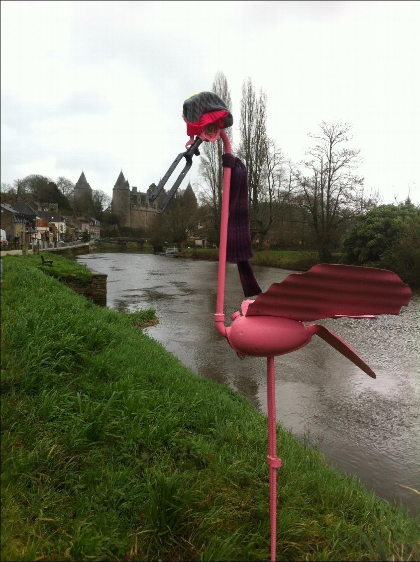 Une des plus élégantes compagnes du canal, entre mon bricolage de bonnet et le sien, les couleurs (parfois forcées pour ma part), nous faisons la paire!