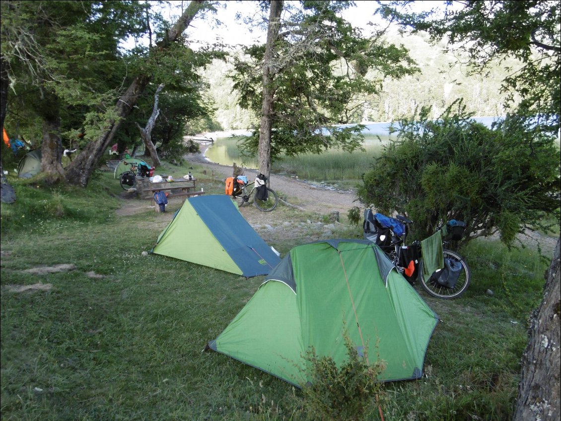 Camping tranquille au bord du lac Falkner.