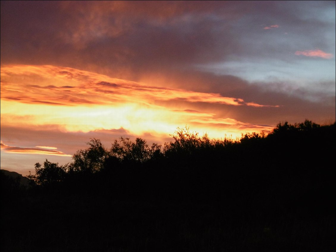 Un beau coucher de soleil.