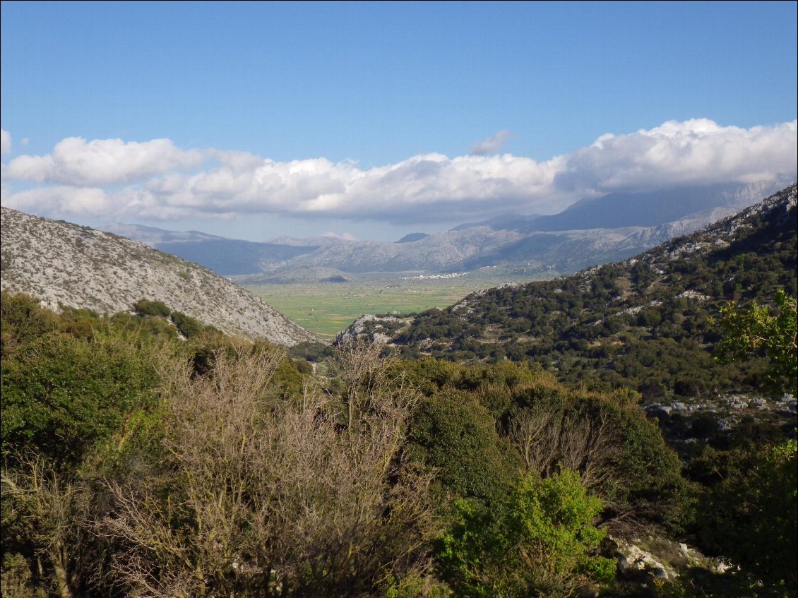 Le plateau du Lassithi au loin