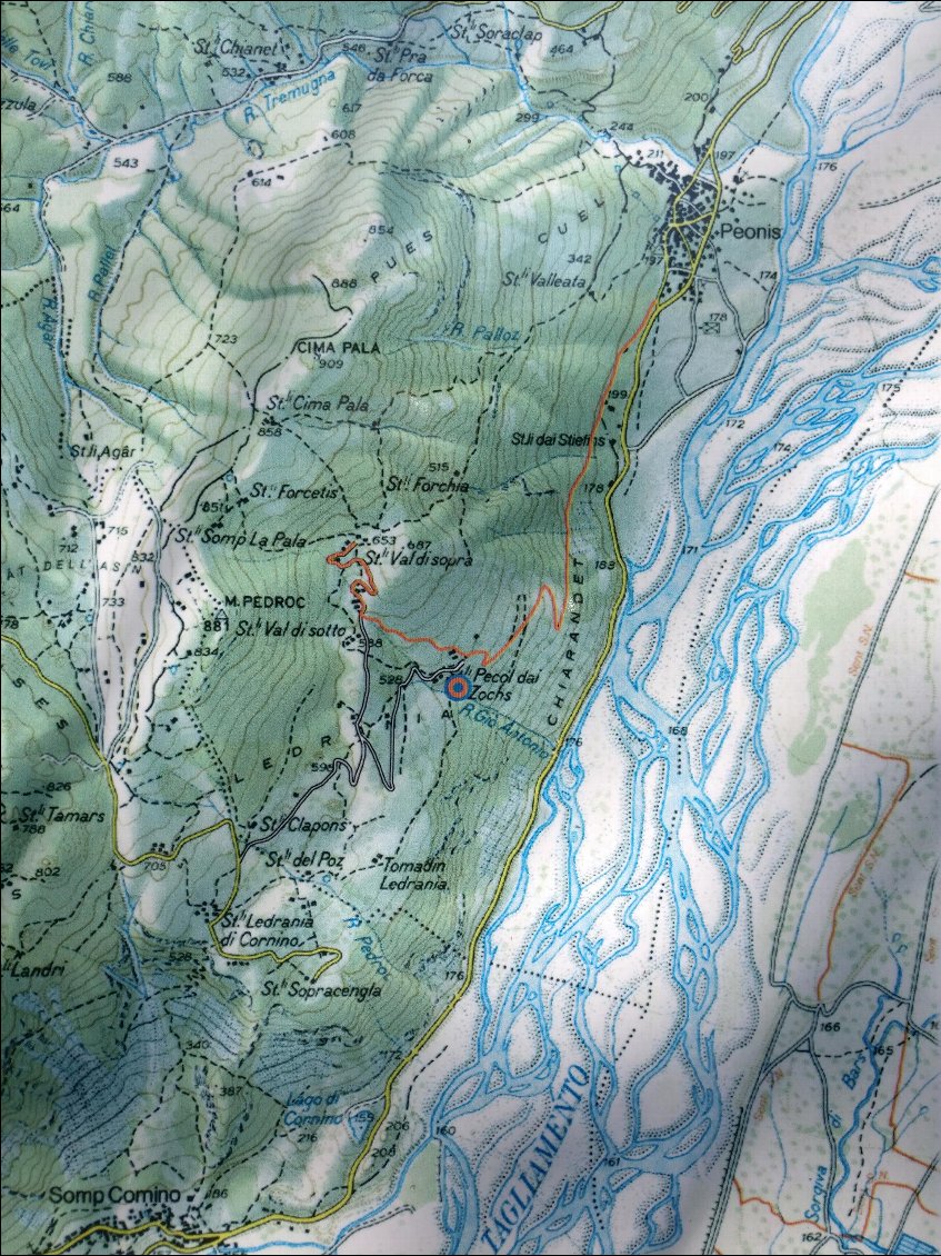 Carte du secteur de Peonis