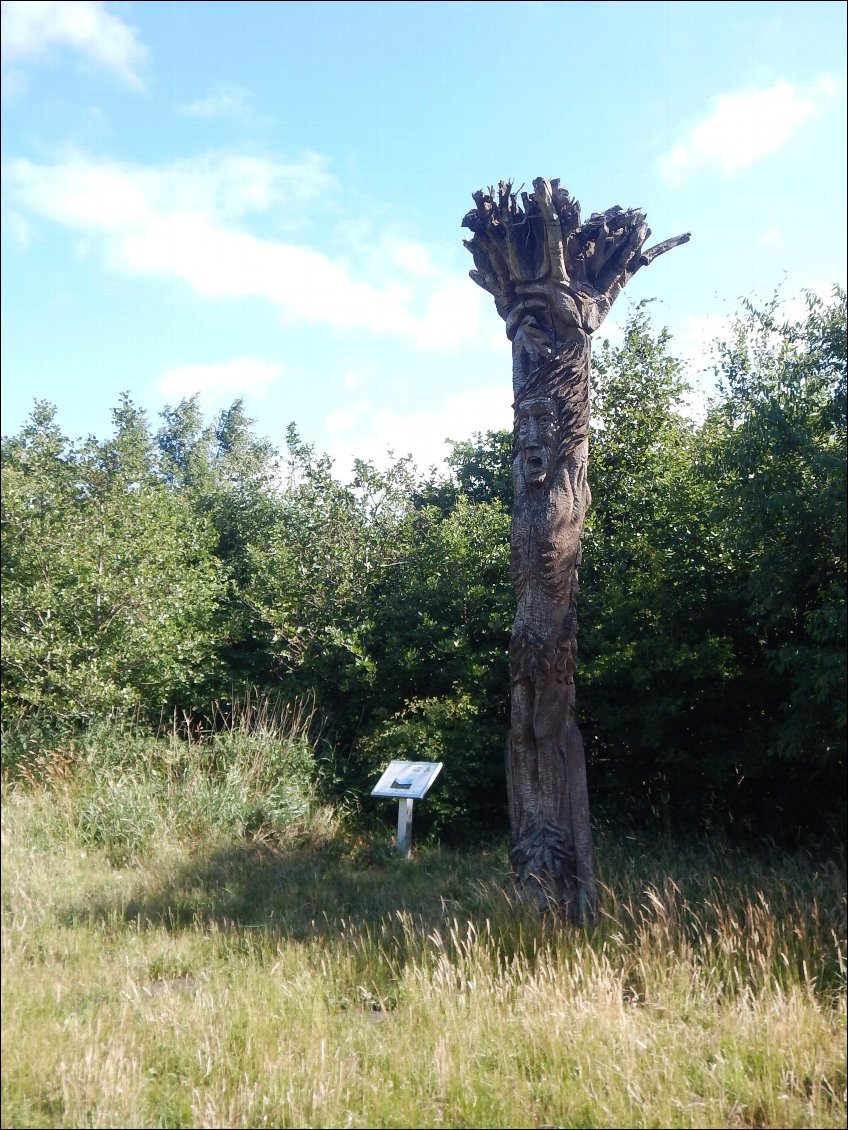 totem gardien d'un espace dédié au bivouac