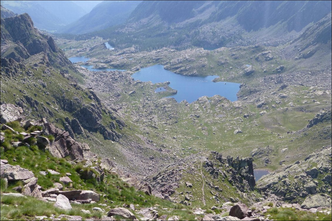 De la cime du Diable vue sur le lac de la Muta avant les Merveilles