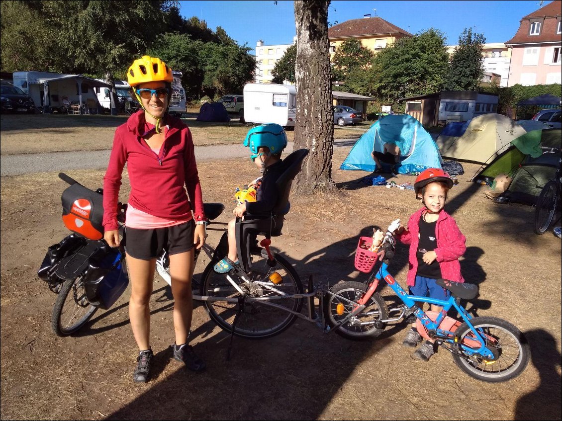 Départ de Huningue : le vélo de maman !